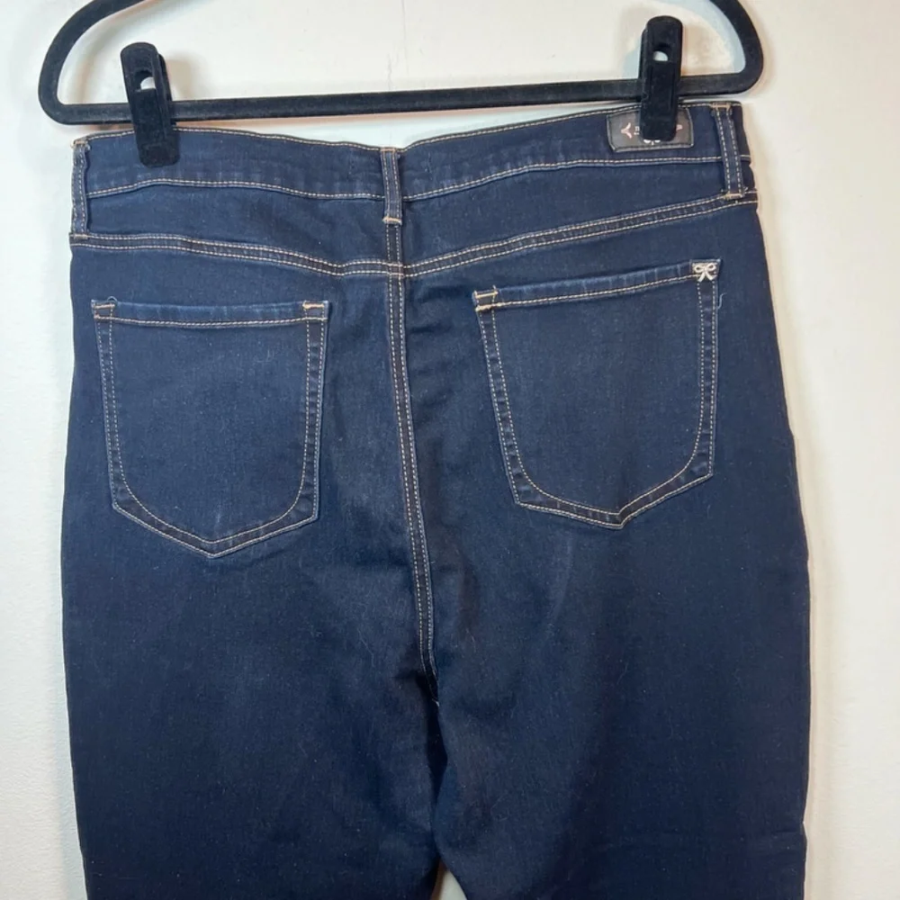 Nanette Lepore Women's Belle High Rise Bootcut Jeans Dark Blue Denim Pants Sz 14
